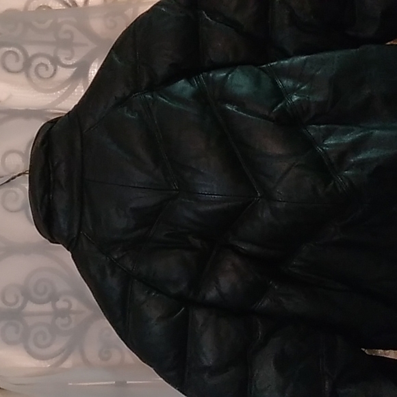 Men's goose down leather coat - Picture 5 of 14